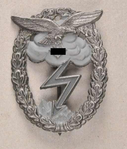 Germany (1933-1945)  Air force ground assault badge.  Zinc, broken made, on a needle.  Condition: II