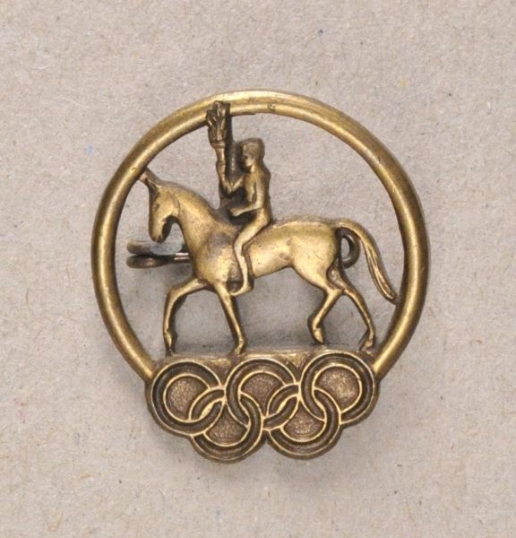 Olympic Games  Olympics 1936, badge of donations for equestrian.  Brazed, on needle.  Condition: II