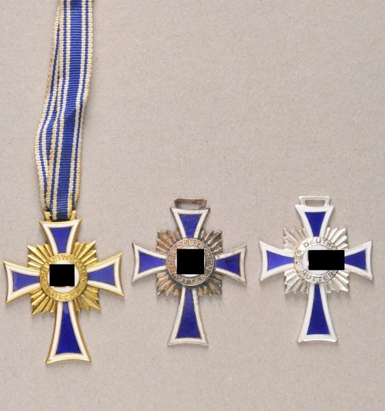 Germany (1933-1945)  Lot of 3 Crosses of Honour for the German Mother.  Different levels.