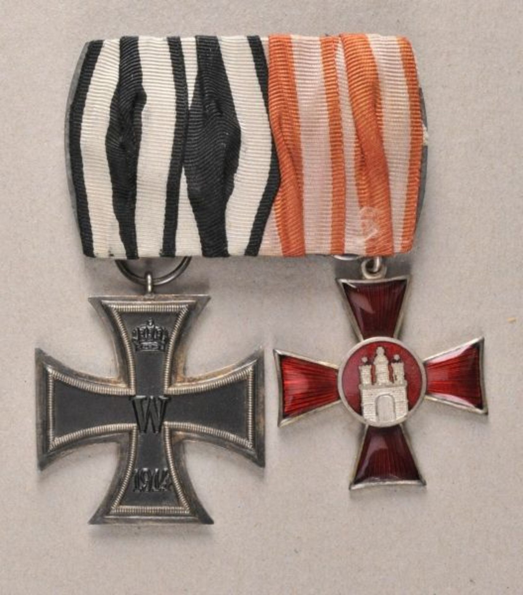 Hamburg  Property of a soldier of Hamburg with two decorations.  1.) Preussen: iron cross, 1914,