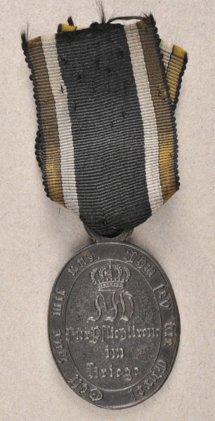 Prussia  Commemorative Medal 1815, so called "Iron Plum".  Iron blackened, on ribbon.  Condition: