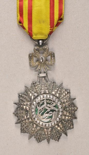 Tunesia  Order of fame, Mohammed el Naceur (1906-1922), 5th class.  Silver, partly enameled, on