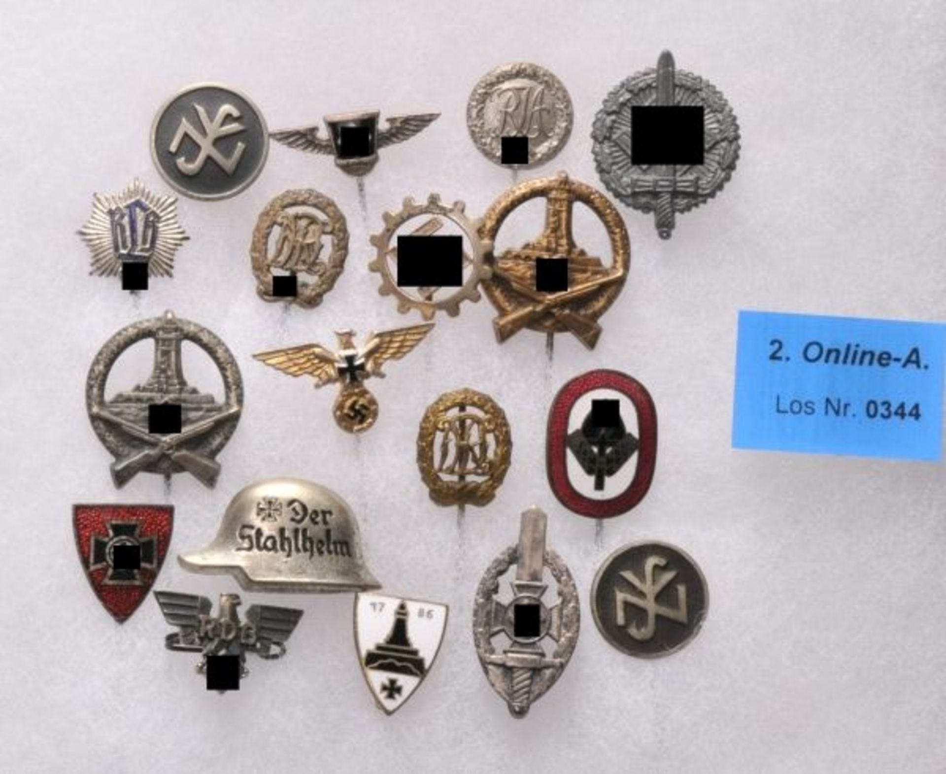 Germany (1933-1945)  Lot of needles and small decorations.  Partly enameled.  Condition: II