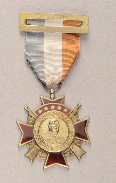 Dominican Republic  Military medal of Constanza, 1st class.  Silver gilded, partly enameled,