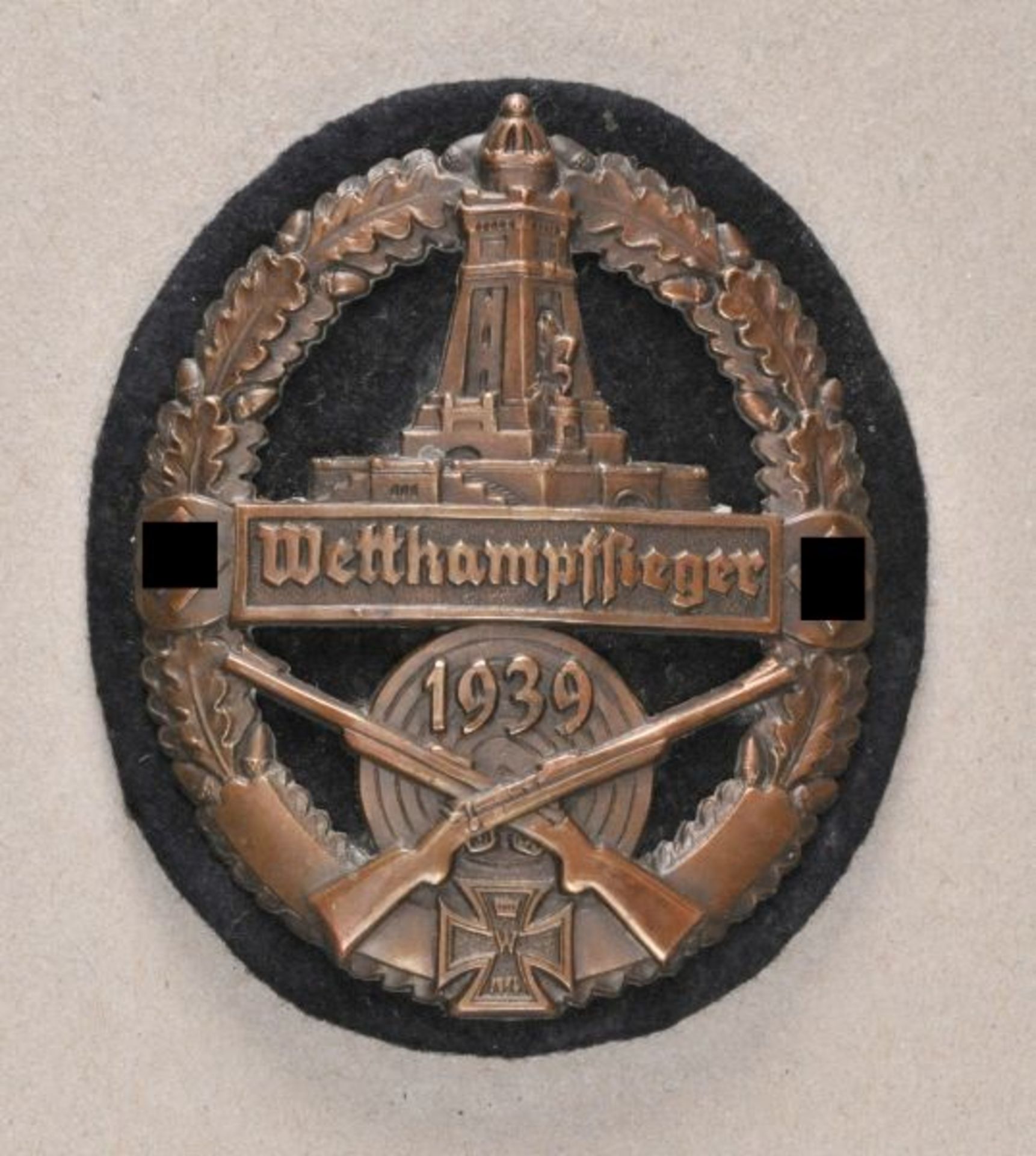 Germany (1933-1945)  Kyffhäuserbund targe, winner of competition 1939.  On cloth underlay.