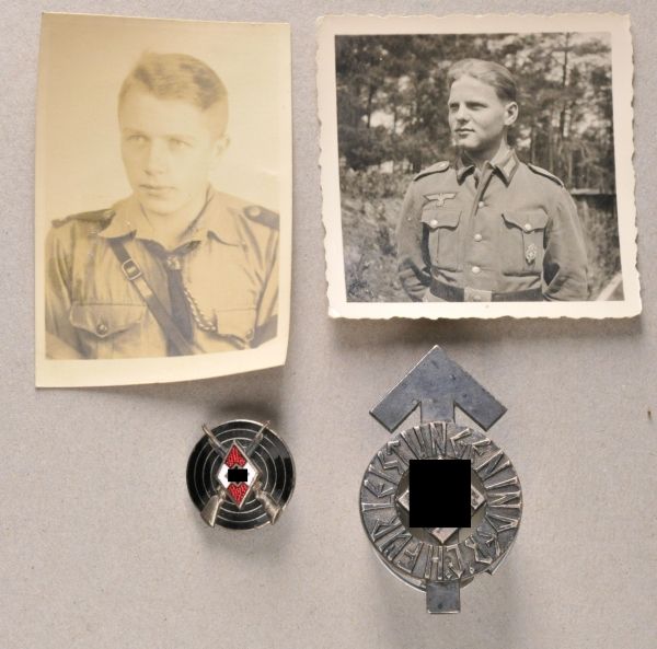 Germany (1933-1945)  HY (Hitler Youth) property of Kurt Schneider with two decorations.  1.) HY-