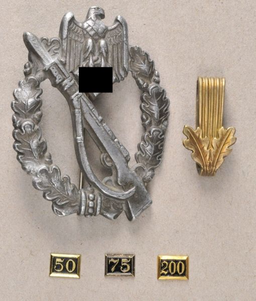 Germany (1933-1945)  Infantry assault badge, silver.  On a needle; in addition: copy of