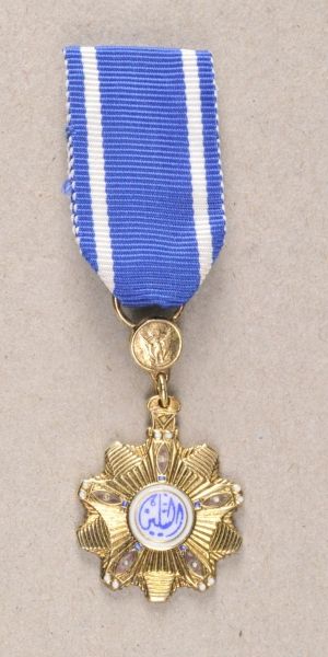 Sudan  Order of Nile, 2nd model (since 1969), miniature.  Silver gilded, partly enameled, on