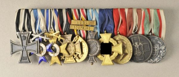 Bavaria  Large mounted medalbar of a brave and long serving veteran of the Boxer-uprising and the