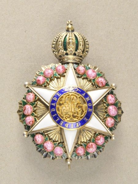 Brazil  Imperial rose orden, breast star to the commander.  Silver gildet, partially enamelled,