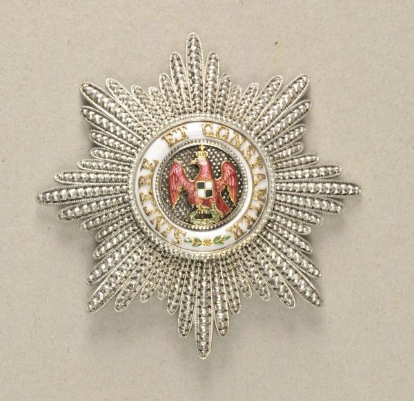 Prussia  Red Eagle Order, 3. model (1854-1885), 1. class breast star.  Body silver, diamond cut, the