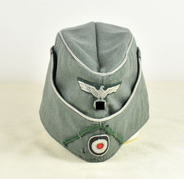 Army  Side cap for officers, dark green soutache-triangle for Wehrmachts-Civil-Servants.  Field grey