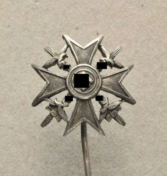 Germany (1933-1945)  Spanish Cross, in silver with swords miniature.  Silver, open worked,