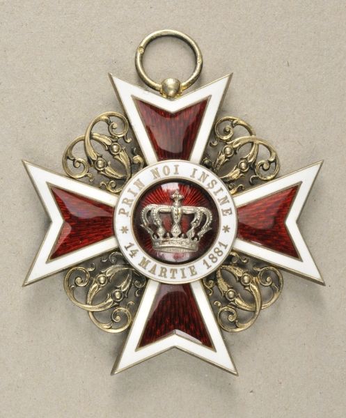 Romania  Order of the Crown of Rumania, 1. model (1881-1932), Grandcross.  Silver gilded,