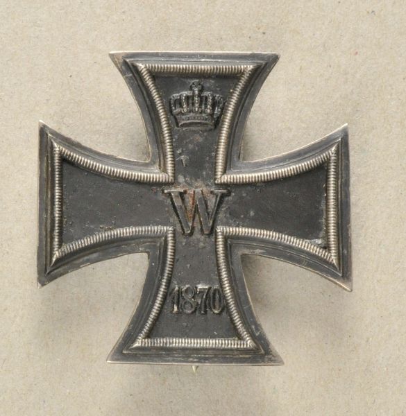 Prussia  Iron Cross, 1870, 1. class.  Blackened iron core, silver frame, hallmarked J. WAGNER & S. /