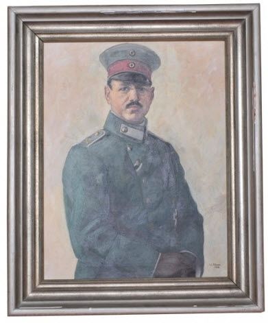 Prussia  Leutnant of the Infantery-Regiment 57.  Painting, Leutnant with decorations, signed W.