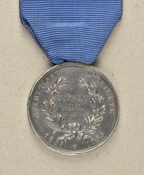 Italy  Bravery Medal, model "Spedizione dOriente 1855-1856".  Silver, die cutters signature F.G,