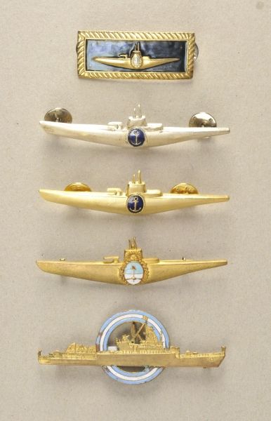 Argentina  Lot of 5 marine slides.  Various, all are enamelled.  Condition: II    Starting price: 80