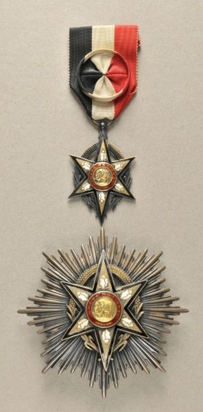 Burkina Faso  National Merit Order, Grandofficers Set.  1.) Cross: Brass silvered and gilded,