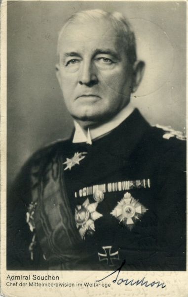 Autographs  Souchon, Wilhelm.  (1864-1946). Admiral, chief of the mediteranian fleet in the world