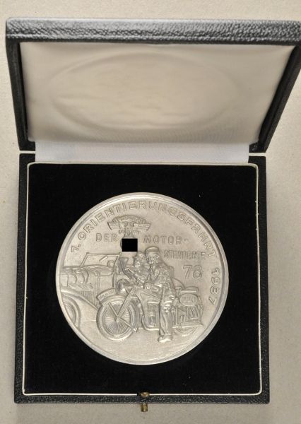 Germany (1933-1945)  Plaque of the NSKK-motor-standarte 78, 7. orientation ride 1937, in silver,