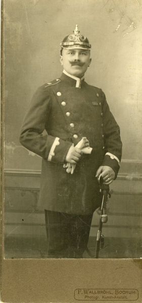 Photo Album  Germany, around 1910, Berlin Police officer.  Knee piece, spiked helmet clearly