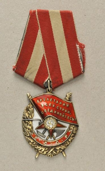 Russia  Order of Red Banner, 3. model.  Silver, partially gilded and enamelled, hallmarked