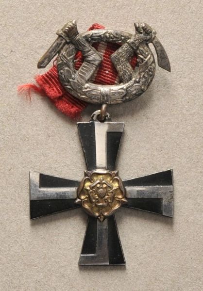 Finland  Order of the Cross of Liberty, 1918, 4. class with swords.  Partially silvered.  Condition: