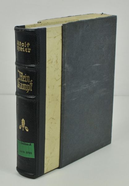 Literature  Hitler, Adolf: Mein Kampf.  Wedding issue, not issued, with photo page, in damaged