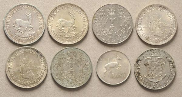 Historical Items  Lot of 8 coins.  Various.  Condition: II    Starting price: 10    Historische