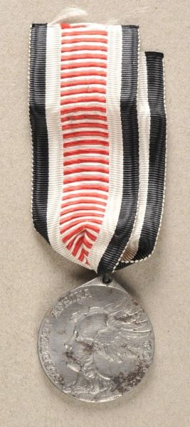 German Empire (1871-1918)  Southwest Africa Medal, in steel.  Iron silvered, on original ribbon.