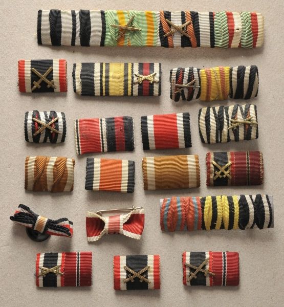 German Empire (1871-1918)  Extensice ribbonbar lot.  Various, mostly with devices.  Condition: II