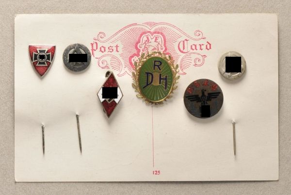 Germany (1933-1945)  Lot of 6 pins.  Various, mostly enamelled.  Condition: II    Starting price: 60