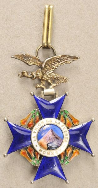 Bolivia  National Order of the Condor of the Andes, Commander Cross.  Silver gilded, partially