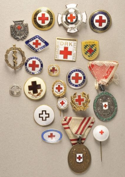 Austria  Collection Red Cross.  Extensive collection, mostly enamelled, most of them German and