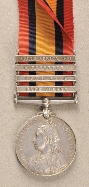 Great Britain  Queen South Africa Medal with the clasps CAPE COLONY, TRANSVAAL, WITTENBERGEN and