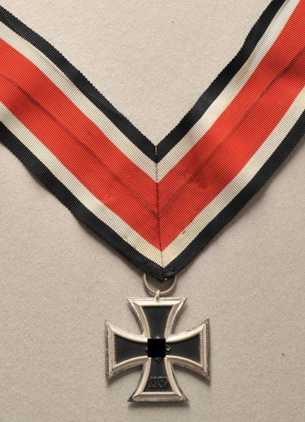 Germany (1933-1945)  Iron Cross, 1939, 2. class as Knights Cross.  Blackened iron core, silver