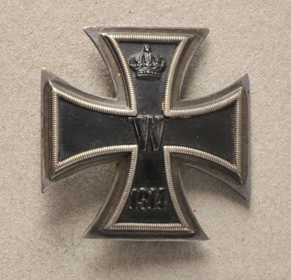 Prussia  Iron Cross, 1914, 1. class.  Blackened iron core, silver frame, 800 hallmark, on pin.