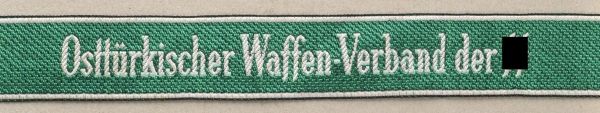 Army  Cufftilte "Osttürkischer Waffen-Verband der SS".  Bevo-issue, unworn, full lenght.  Condition: