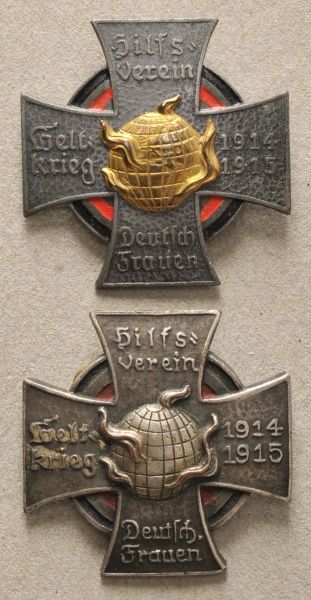 War Veteran Associations  Lot of 2 badges of the Fatherlands-Womens-Association.  Various.