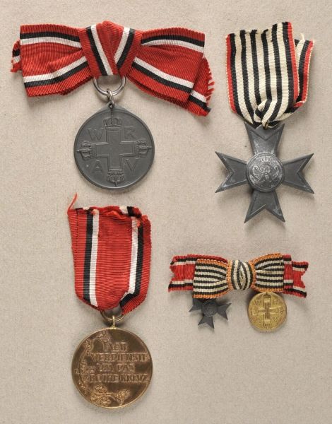 Prussia  Estade of a Red-Cross-Sister.  1.) War Aid Cross; 2./3.) Red-Cross-Medal; each on ribbon;