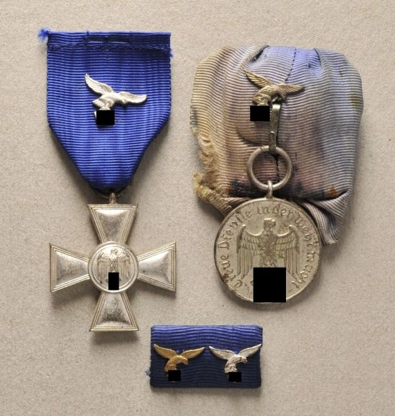Germany (1933-1945)  Lot of 2 Long Service Decorations for the Wehrmacht, with Luftwaffe Device.