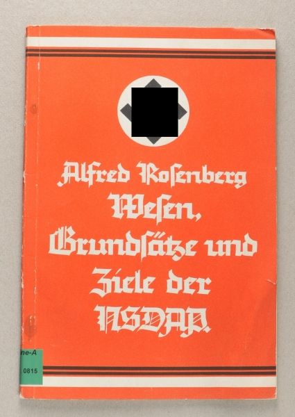 Literature  Rosenberg, Alfred: Wesen, Grundsätze und Ziele der NSDAP.  1937, Franz Eher Nachf.,