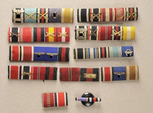 Germany (1933-1945)  Lot ribbonbars.  Various combinations and devices.  Condition: II    Starting