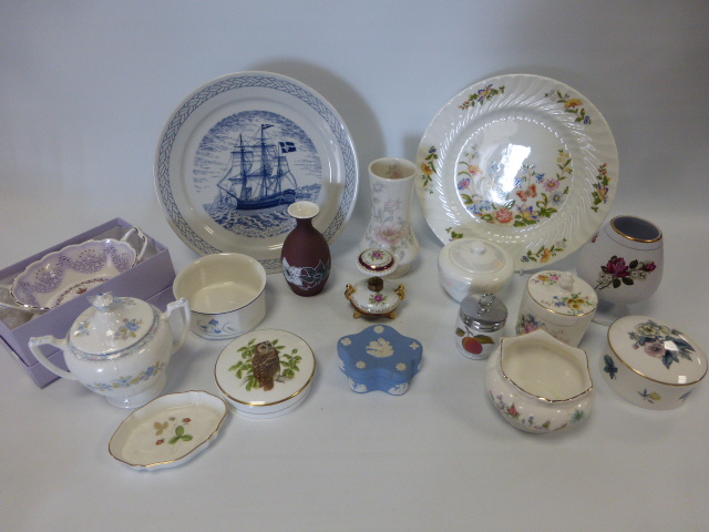 Norwegian Porsgrund `Fregatten Elizabeth` plate, together with a collection of mainly Wedgwood,