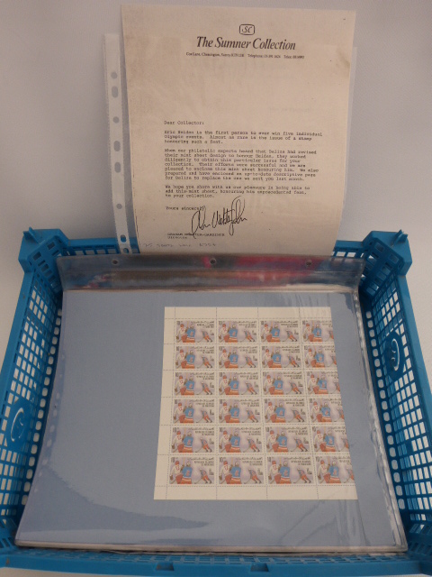 Stamps - The Sumner Collection  - 25 Olympic Mint sheets. Complete, 25-50 in sheet