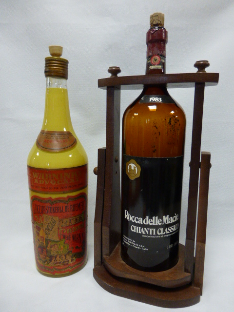 Breweriana - Two large advertising bottle, a 5litre empty bottle of Rocca delle Macie Chianti