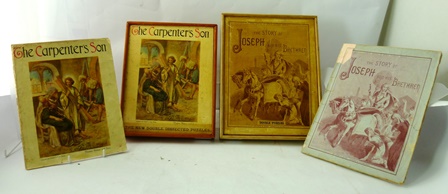 T NELSON & SONS A DOUBLE PUZZLE, wooden the Story of Joseph and his Brethren in original box and