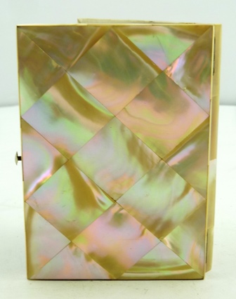 A VICTORIAN MOTHER OF PEARL & SILVER VISITING CARD CASE having silver lozenge set centre with - Image 3 of 4