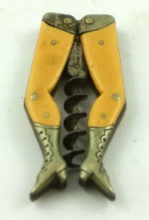 A GERMAN NOVELTY CORKSCREW fashioned as two booted lady`s legs - Image 2 of 4